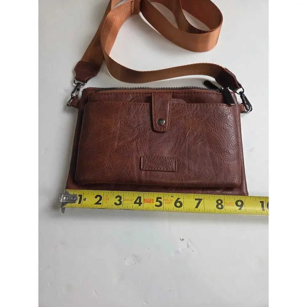 myfriday Vegan Leather Wristlet Clutch Purse Zip Around Detchable Card Holder